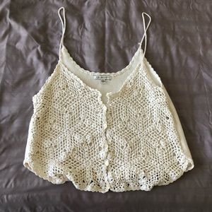 A&E lace crochet tank top